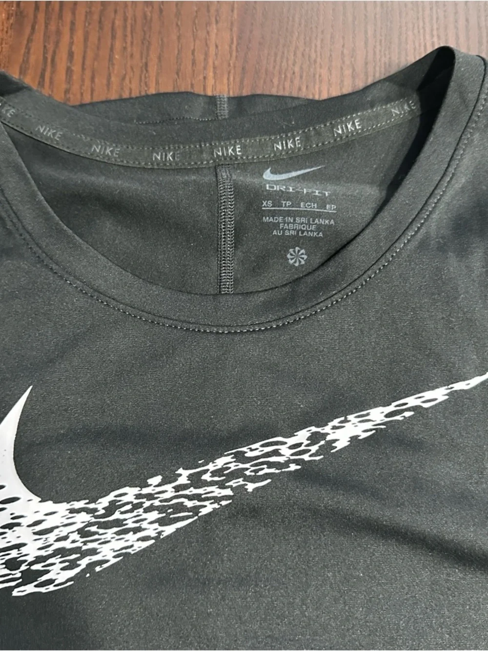 Nike Black Tee and Leggings Set with White Swoosh - Picture 3 of 6